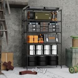 M MZG 6 Tier Heavy Duty Garage Shelving, Adjustable Metal Storage Rack