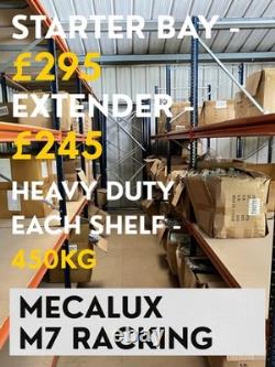 Mecalux M7 Warehouse Racking Heavy Duty 450kg per Shelf, Excellent Condition