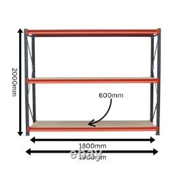 MegaRack Heavy Duty Longspan Garage Workshop Racking Shelving 2M x 1.8M x 0.6M