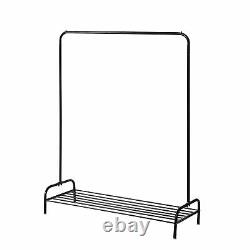 Metal Clothes Heavy Duty Hanging Rail Clothing Coat Stand with Shoe Rack Shelf