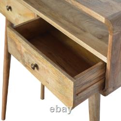 Modern Rustic Curved Wood Console Table 2 Drawers Nordic Style Legs Handmade