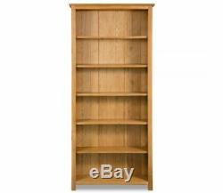 Modern Wooden 6-Tier Bookcase Oak 80x22.5x180 cm Display Magazines Documents