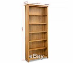 Modern Wooden 6-Tier Bookcase Oak 80x22.5x180 cm Display Magazines Documents