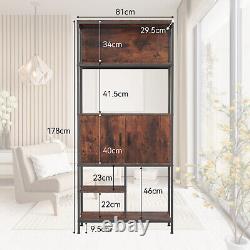Multifunctional Bookshelf Storage Cabinet 2 Door Bookcase with Shelves & Cupboard