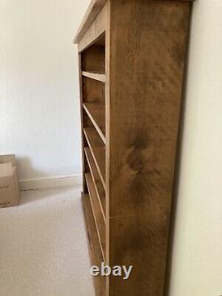 Must Sell! Solid Pine Indigo Bookshelf, Made In Uk With Wax And Brush For Upkeep