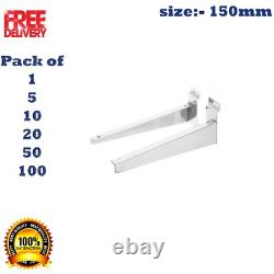 NEW 15cm SLATWALL WOODEN SHELF BRACKETS (pair) HEAVY DUTY FOR SHOP FITTINGS