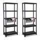 New! 2x 5 Tier Black Plastic Heavy Duty Shelving Racking Storage Unit