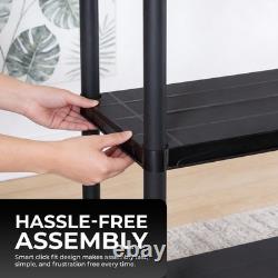 NEW! 2x 5 Tier Black Plastic Heavy Duty Shelving Racking Storage Unit