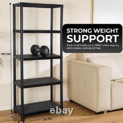 NEW! 2x 5 Tier Black Plastic Heavy Duty Shelving Racking Storage Unit