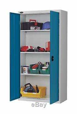 NEW British Made Heavy Duty Lockable Steel Storage Cupboard Cabinet & 3x Shelves
