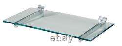 NEW GLASS SHELF BRACKETS (pair)SLATWALL HEAVY DUTY WITH SUCTION PADS FOR GLASS