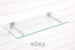 NEW GLASS SHELF BRACKETS (pair)SLATWALL HEAVY DUTY WITH SUCTION PADS FOR GLASS