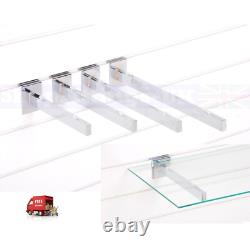 NEW GLASS SHELF BRACKETS (pair)SLATWALL HEAVY DUTY WITH SUCTION PADS FOR GLASS