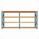 New Heavy Duty Shelving Bay 2m H X 4m L X 60cm D Double Bay Blue And Orange