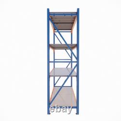 New Heavy Duty Shelving Bay 2m H x 4m L x 60cm D Double Bay Blue and Orange