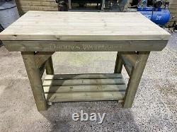 New! Heavy Duty Wooden Workbench Indoor, Outdoor Work Table Workshop Bench
