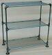 New Uk Made Industrial Three Tiered Steel Open Racking Stand With Mesh Shelving