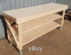 New! Wooden Workbench Worktable Workshop Bench Heavy Duty