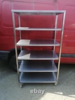 No181 Heavy Duty Fully Welded 6 Tier Stainless Steel Shelving On Wheels