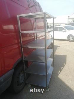 No181 Heavy Duty Fully Welded 6 Tier Stainless Steel Shelving On Wheels