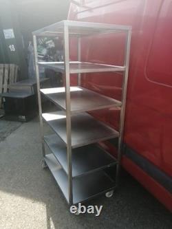 No181 Heavy Duty Fully Welded 6 Tier Stainless Steel Shelving On Wheels