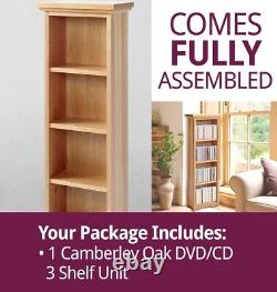 Oak CD DVD Media Storage Shelves Rack Wooden Shelf Tower/Holder/Stand/Unit