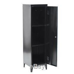 Office Filing Cabinet 3-in-1 Tall Storage Black Standing Cupboard Industrial