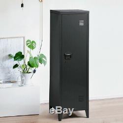 Office Filing Cabinet 3-in-1 Tall Storage Black Standing Cupboard Industrial