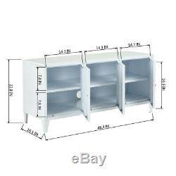 Office Metal File Storage Triple Doors Cupboard Locker White Cabinet TV Stand