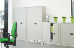 Office Stationery Metal Filing Cupboard Cabinet 2 Door + 3 Shelves Colour Choice
