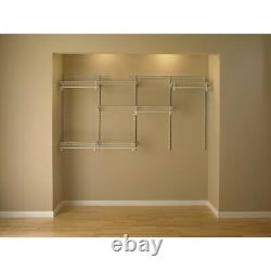 Open Clothes Wardrobe Organizer System Hanging Rail Storage Shelves