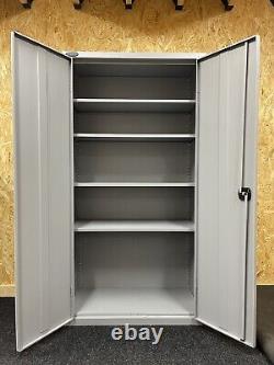 PROBE Heavy Duty Lockable Steel Storage Cupboard Cabinet & 4x Shelves