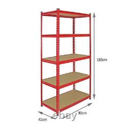 Pack of 3 Garage Shelving Unit 5 Tier Heavy Duty Rack for Storage Steel