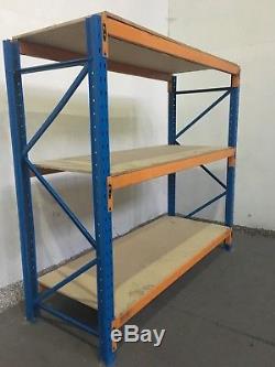 Pallet racking, Longspan shelving, Heavy duty, 1 8 bays complete with boards