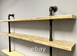 Pipe & Reclaimed Wood Scaffold Board Industrial Shelves Bookcase Shelf 5 Feet