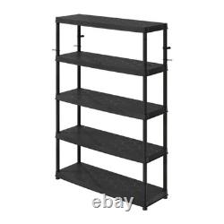 Plastic Shelving Unit Garage Storage 5 Tier Heavy Duty 1200mm x 400mm x 1850mm