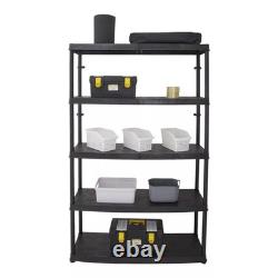 Plastic Shelving Unit Garage Storage 5 Tier Heavy Duty 1200mm x 400mm x 1850mm
