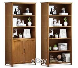 Premium Bamboo Multiple Tiers Stylish Bookcase Shelf Organizer Storage Office