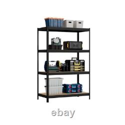 Racking Solutions Heavy Duty Garage Shelving Black Storage Unit 4 Tiers 600KG