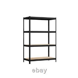 Racking Solutions Heavy Duty Garage Shelving Black Storage Unit 4 Tiers 600KG