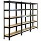 Racking Storage Shelving 75cm Heavy Duty Garage 5 Tier Black &