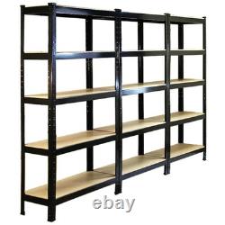 Racking Storage Shelving 75cm Heavy Duty Garage 5 Tier Black &