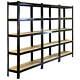 Racking Storage Shelving 75cm Heavy Duty Garage 5 Tier Black & Blue Steel Shelf