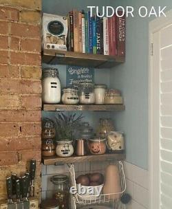 Reclaimed Recycled Old Scaffold Board Shelves Kitchen Rustic Industrial Shelf