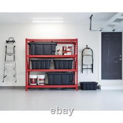 Red 4-Tier Heavy Duty Steel Garage Storage Shelving 77 in. W x 78 in. H x 24 in
