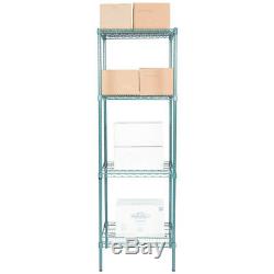 Regency Heavy Duty Commercial Green Epoxy Wire Storage Shelf Rack Kit 74 Posts