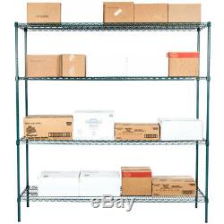 Regency Heavy Duty Commercial Green Epoxy Wire Storage Shelf Rack Kit 74 Posts