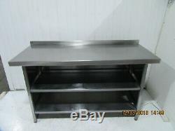 Reinforced Heavy Duty Stainless Steel Table + 2 Under Shelf Storage Spaces