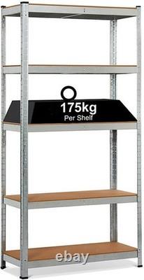 Reliable Heavy Duty Steel Racking Shelf Unit 90x40x180cm, 175kg Max Load
