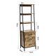 Retro Bookcase 4-tier Shelving Unit Display Rack Cabinet Plant Stand Metal Frame